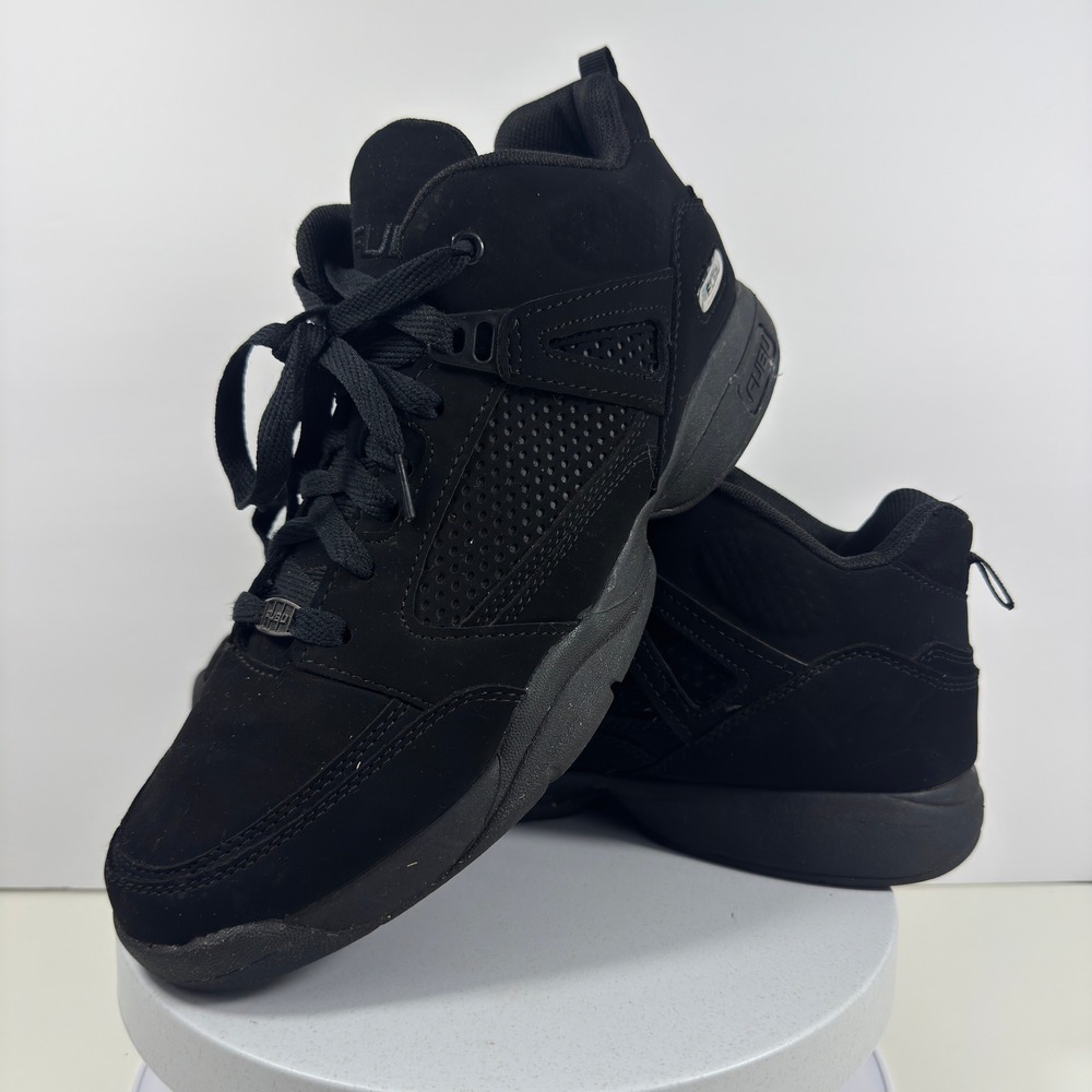 FUBU‎ Mens Mid Top Basketball Sneakers Triple Black Streetwear Size 10.5